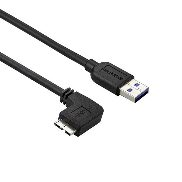 StarTech.com Slim Micro USB 3.0 Cable - M/M - Left-Angle Micro-USB - 0.5m (20in) USB3AU50CMLS