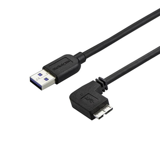 StarTech.com Slim Micro-USB 3.0 Cable - M/M - Right-Angle Micro USB - 2m (6ft) USB3AU2MRS