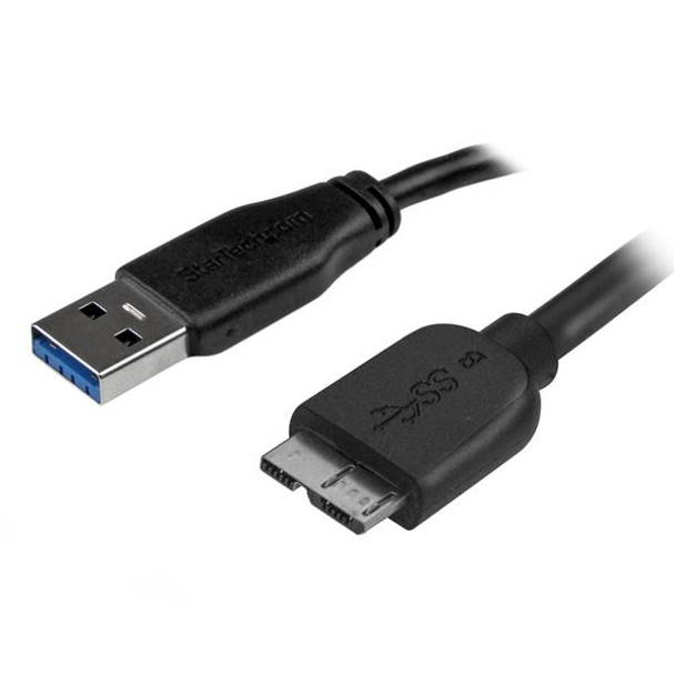 Startech.Com Slim Micro Usb 3.0 Cable - M/M - 0.5M (20In) Usb3Aub50Cms