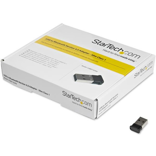 Startech.Com Mini Usb Bluetooth 4.0 Adapter - 50M (165Ft) Class 1 Edr Wireless Dongle Usbbt1Edr4