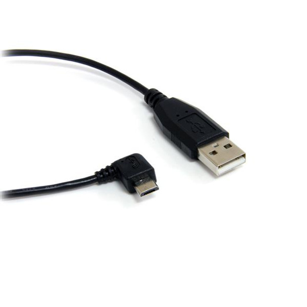 StarTech.com 3 ft Micro USB Cable - A to Right Angle Micro B UUSBHAUB3RA