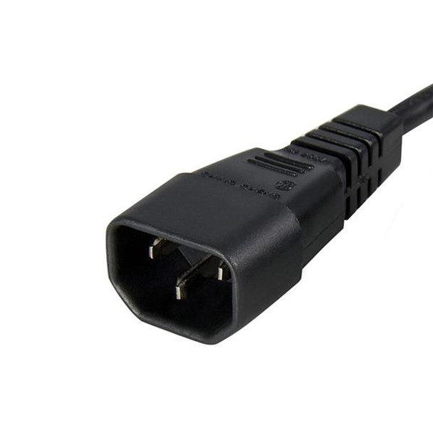 StarTech.com 3 ft 14AWG Computer Power Cord Extension - C14 to C13 Power Cable PXT100143