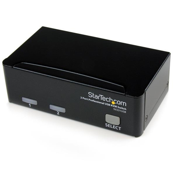 StarTech.com 2 Port Professional USB KVM Switch Kit with Cables SV231USB