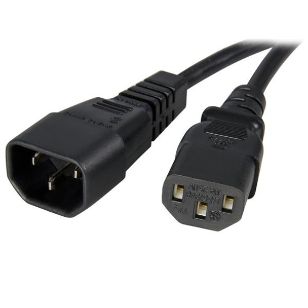 StarTech.com 10 ft 14 AWG Computer Power Cord Extension - C14 to C13 PXT1001410