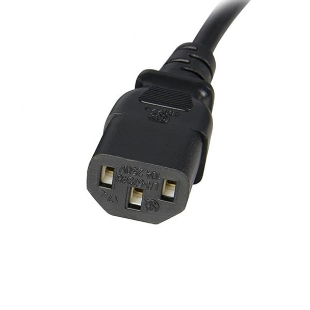 StarTech.com 10 ft 14 AWG Computer Power Cord Extension - C14 to C13 PXT1001410