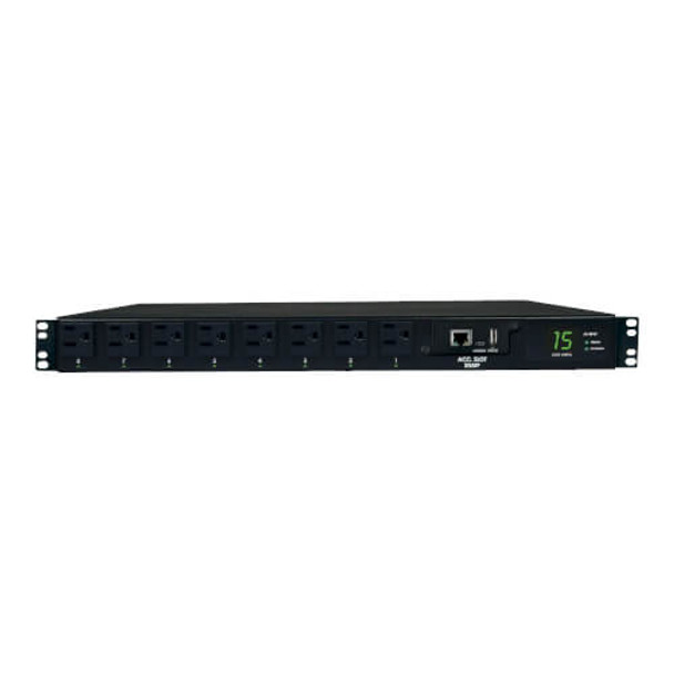 Tripp Lite 1.4kW Single-Phase ATS / Switched PDU, 120V (8 5-15R), 2 5-15P, 100-127V Input, 2 12ft Cords, 1U Rack-Mount PDUMH15ATNET