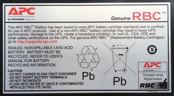 APC RBC55 UPS battery Sealed Lead Acid (VRLA) RBC55