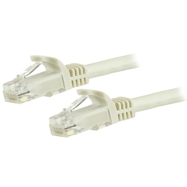 StarTech.com 6in CAT6 Ethernet Cable - White CAT 6 Gigabit Ethernet Wire -650MHz 100W PoE RJ45 UTP Network/Patch Cord Snagless w/Strain Relief Fluke Tested/Wiring is UL Certified/TIA N6PATCH6INWH