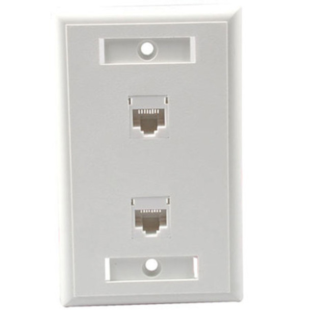 C2G Dual Cat5E RJ45 Configured Wall Plate - White 27416 757120274162