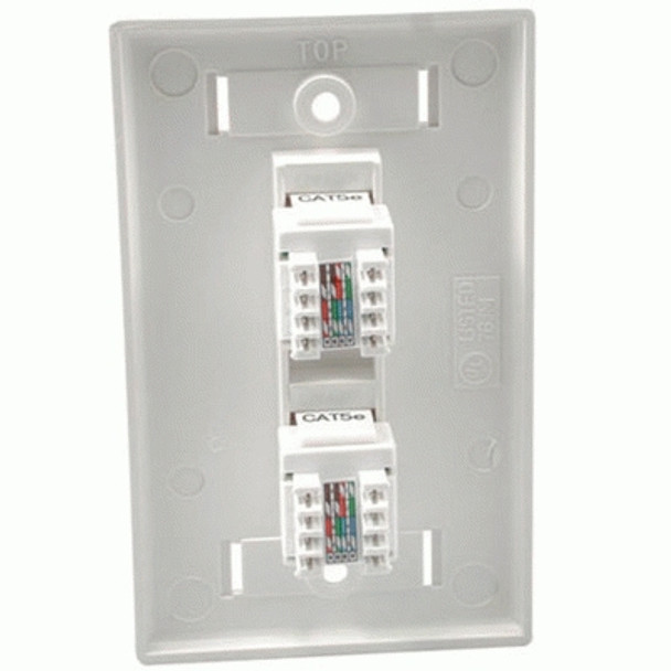 C2G Dual Cat5E RJ45 Configured Wall Plate - White 27416 757120274162