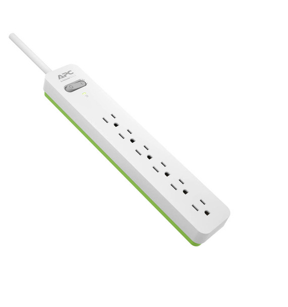 APC PE66W surge protector Green, White 6 AC outlet(s) 120 V 1.83 m PE66W