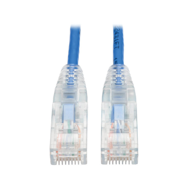 Tripp Lite Cat6 Gigabit Snagless Molded Slim UTP Ethernet Patch Cable (RJ45 M/M), Blue, 0.31 m N201-S01-BL