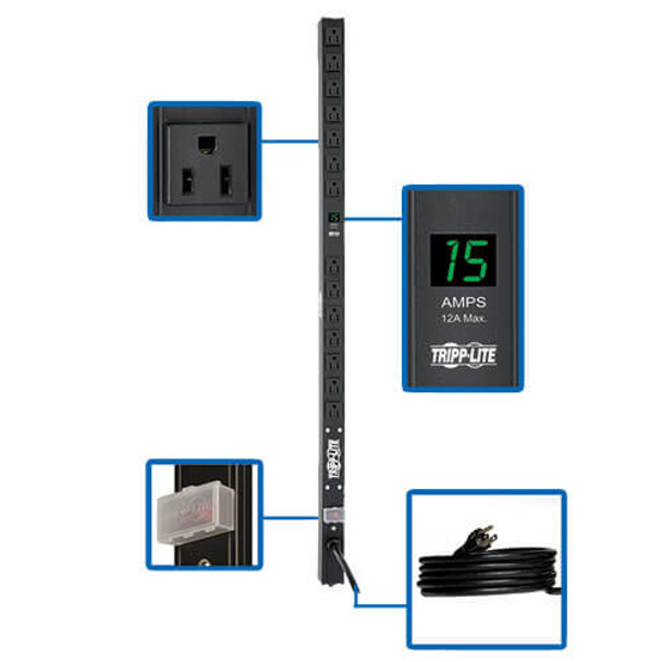 Tripp Lite PDUMV15-36 power distribution unit (PDU) 14 AC outlet(s) 0U Black PDUMV15-36