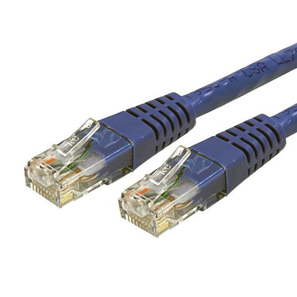 StarTech.com 35ft CAT6 Ethernet Cable - Blue CAT 6 Gigabit Ethernet Wire -650MHz 100W PoE RJ45 UTP Molded Network/Patch Cord w/Strain Relief/Fluke Tested/Wiring is UL Certified/TIA C6PATCH35BL