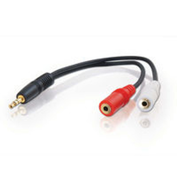 C2G 6in 3.5mm Stereo M / 3.5mm Stereo F Y-Cable audio cable 0.15 m 2 x 3.5mm Black 40426