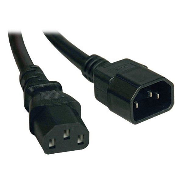 Tripp Lite Heavy-Duty Power Extension Cord Lead Cable, 15A, 14AWG (IEC-320-C14 to IEC-320-C13), 0.91 m (3-ft.) P005-003