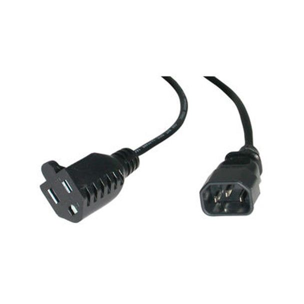 C2G 2ft 16 AWG Monitor Power Adapter Cable (NEMA 5-15R to IEC320C14) Black 0.60 m C14 coupler 29935