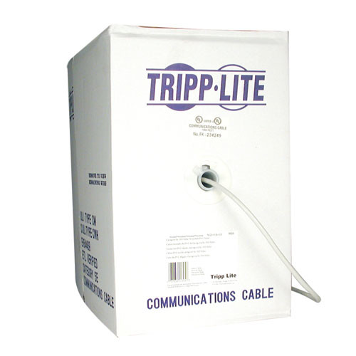 Tripp Lite Cat5e / Cat5 350MHz Bulk Ethernet Cable Solid-Core Outdoor-Rated UTP PVC, Grey, 304.8 m N028-01K-GY