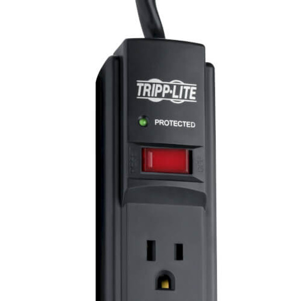 Tripp Lite Protect It! 6-Outlet Surge Protector, 6-ft. Cord, 790 Joules, Diagnostic LED, Black Housing TLP606B