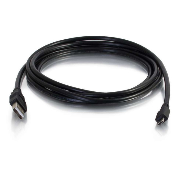 C2G USB A/micro B, 0.3m USB cable USB 2.0 Micro-USB B Black 27423