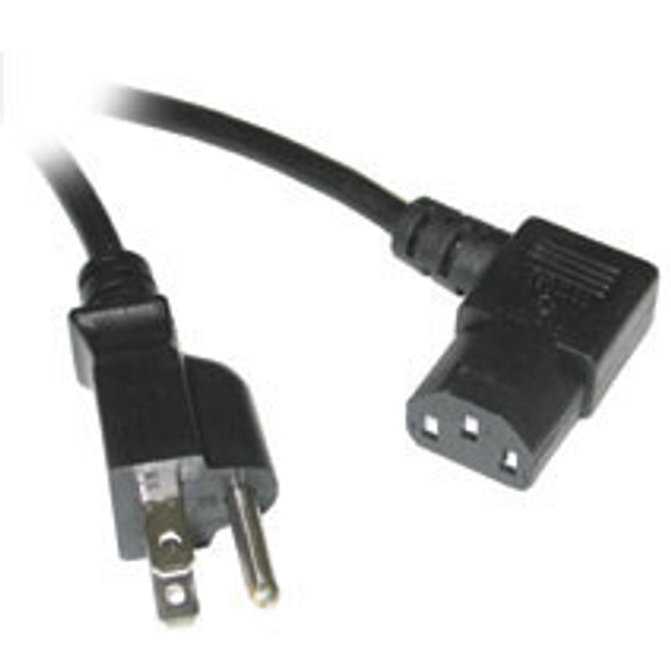 C2G Universal Right Angle Power Cord 6ft Black 1.83 m NEMA 5-15P 03152