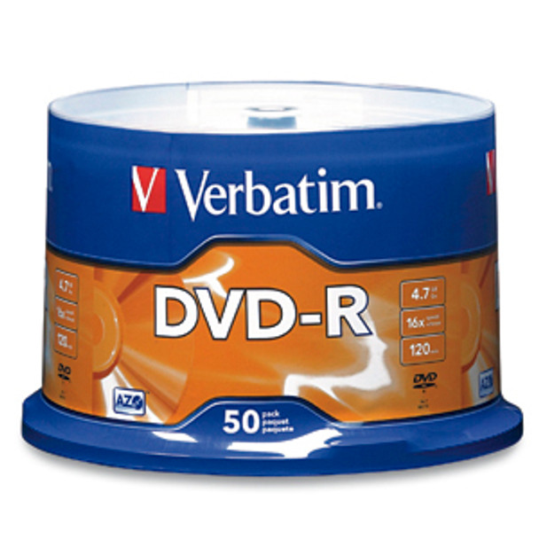 Verbatim 16X Dvd-R Media 4.7 Gb 50 Pc(S) 95101