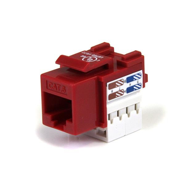 StarTech.com 110 Punch Type Category 6 Keystone Jack - Red C6KEY110RD