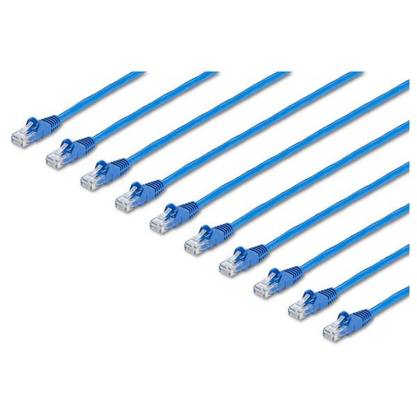 StarTech.com 3 ft. CAT6 Ethernet cable - 10 Pack - ETL Verified - Blue CAT6 Patch Cord - Snagless RJ45 Connectors - 24 AWG Copper Wire – UTP Ethernet Cable N6PATCH3BL10PK