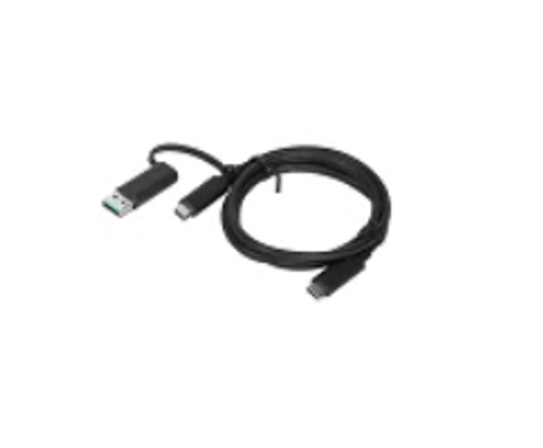 Lenovo 4X90U90618 USB cable 1 m USB 3.2 Gen 1 (3.1 Gen 1) USB A/USB C USB C Black 4X90U90618