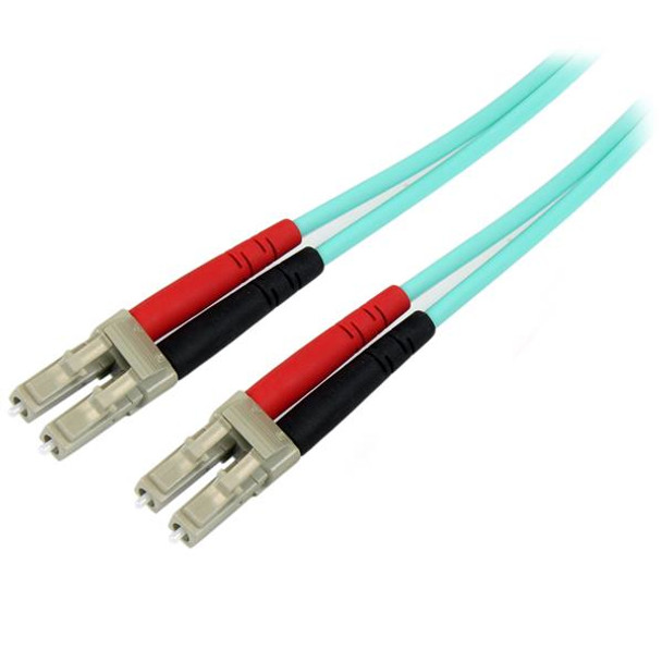 Startech.Com Aqua Om4 Duplex Multimode Fiber Optic Cable - 100 Gb - 50/125 - Lszh - Lc/Lc - 1 M 450Fblclc1