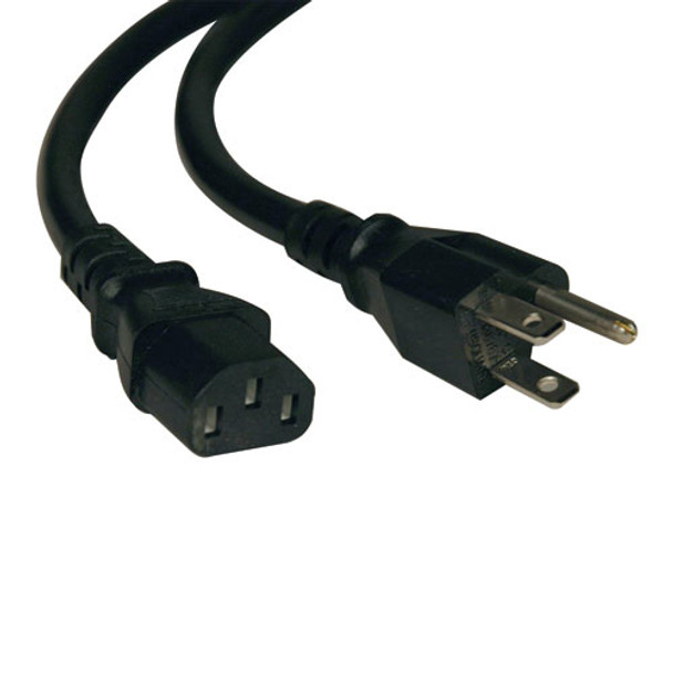 Tripp Lite Heavy-Duty Computer Power Cord Lead Cable, 15A, 14AWG (NEMA 5-15P to IEC-320-C13), 1.83 m (6-ft.) P007-006