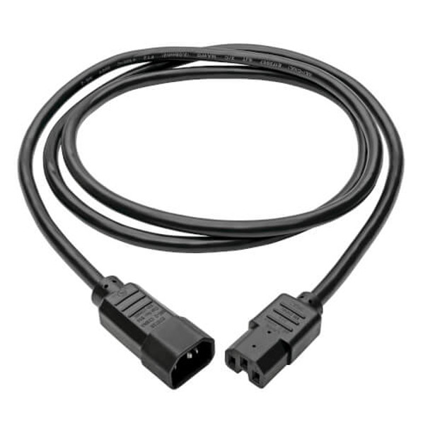 Tripp Lite Heavy-Duty Computer Power Cord Lead Cable, 15A, 14AWG (IEC-320-C14 to IEC-320-C15), 1.83 m (6-ft.) P018-006
