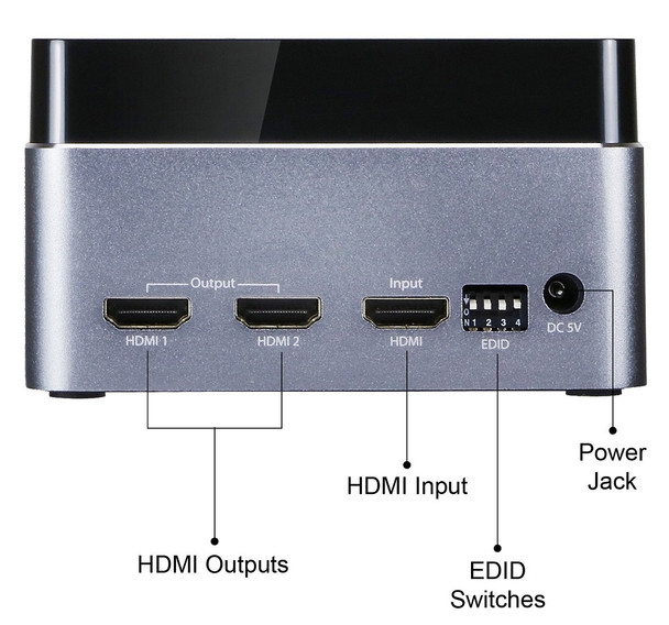 SIIG AC CE-H22K12-S1 Premium 2-Port HDMI Splitter with EDID - 4Kx2K 60Hz