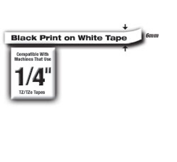 Brother Tze211 Label-Making Tape Black On White Tze 6699334