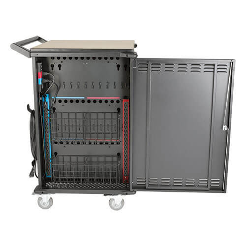Tripp-Lite AC CSC36AC 36 Device Charging Station Cart f Chromebooks Laptops BK