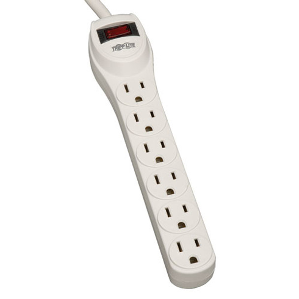 Tripp Lite Protect It! 6-Outlet Home Computer Surge Protector, 2-Ft. Cord, 180 Joules 037332095404 Tlp602