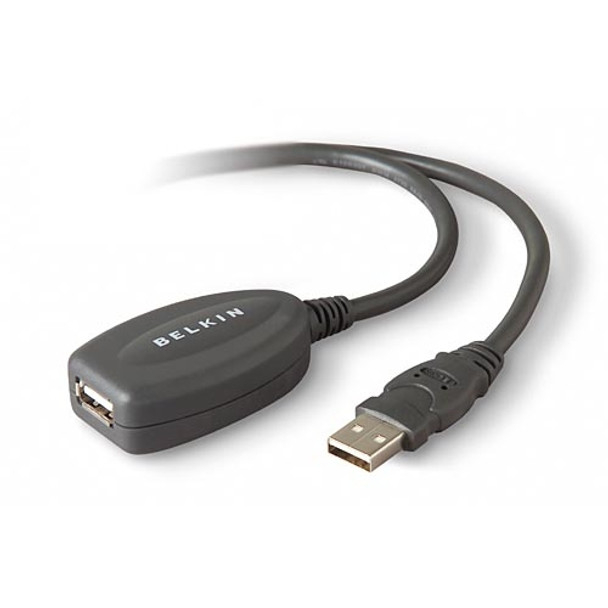 Belkin Active Extension Cable USB cable 5 m USB A Black 722868452516 F3U130-16