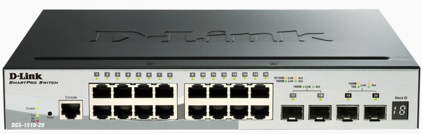 D-Link DGS-1510-20 network switch Managed L3 Gigabit Ethernet (10/100/1000) Black 790069399459 DGS-1510-20