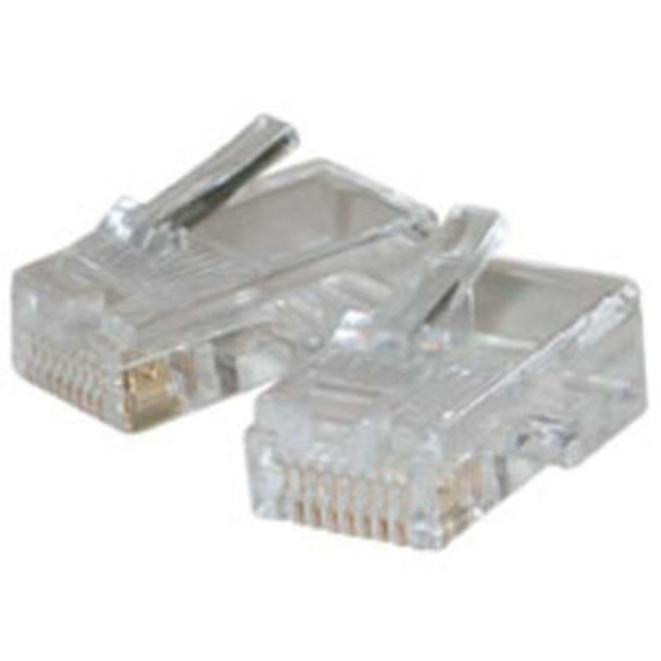 C2G RJ45 Cat5 8x8 Modular Plug for Flat Stranded Cable 10pk wire connector Transparent 757120019312 01931