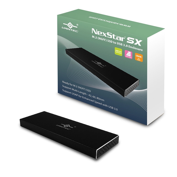 Vantec RD NST-M2STS3-BK NexStar SX M.2 SSD to USB 3.0 Enclosure Black