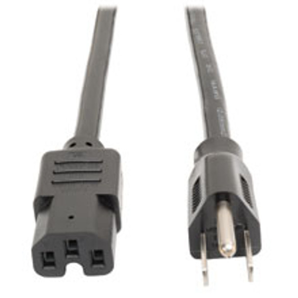 Tripp Lite Heavy-Duty Power Cord Lead Cable, 15A,14AWG (NEMA 5-15P to IEC-320-C15), 1.22 m (4-ft.) 037332174543 P019-004