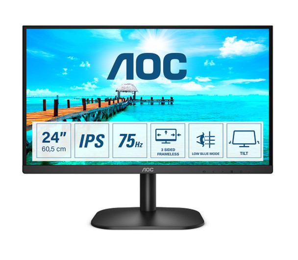 AOC B2 24B2XH computer monitor 60.5 cm (23.8") 1920 x 1080 pixels Full HD LED Black 685417721085 24B2XH