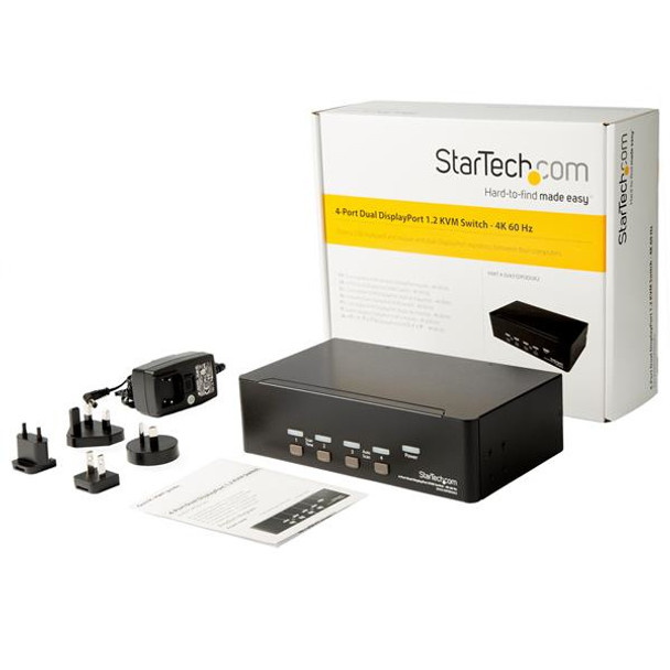 StarTech KVM SV431DPDDUA2 4-Port Dual DisplayPort KVM Switch 4K 60Hz Retail