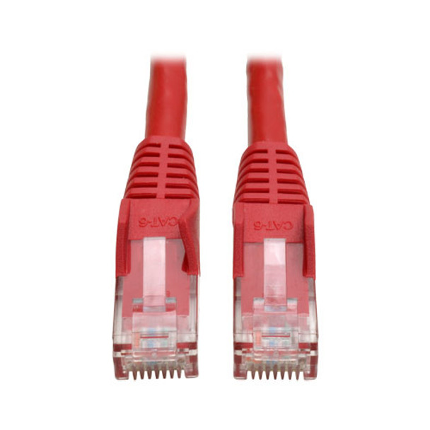Tripp Lite Cat6 Gigabit Snagless Molded UTP Ethernet Patch Cable, 24 AWG, 550 MHz/1 Gbps (RJ45 M/M), Red, 0.91 m 037332146120 N201-003-RD