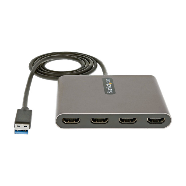 StarTech.com USB 3.0 to 4x HDMI Adapter - External Video & Graphics Card - USB Type-A to Quad HDMI Display Adapter Dongle - 1080p 60Hz - Multi Monitor USB A to HDMI Converter - Windows Only 065030888721 USB32HD4