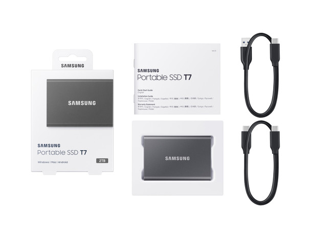 Samsung T7 2000 GB Titanium 887276410807 MU-PC2T0T/AM