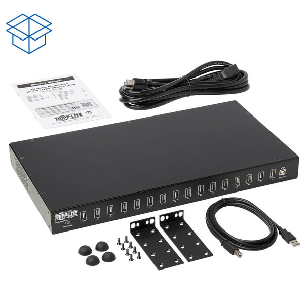 Tripp Lite 16-Port USB Charging Station with Syncing Function - 5V 40A / 200W USB Charger Output 037332182715 U280-016-RM