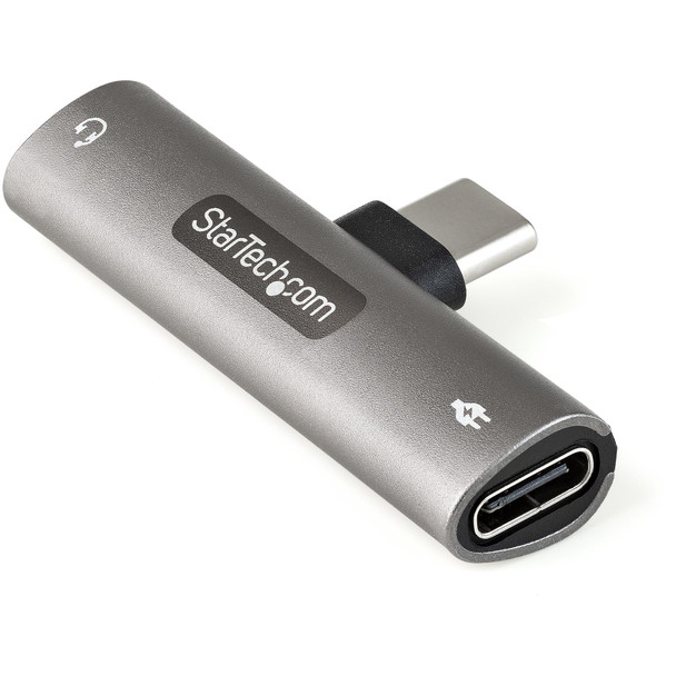 Startech.Com Usb C Audio & Charge Adapter - Usb-C Audio Adapter W/ 3.5Mm Trrs Headphone/Headset Jack And 60W Usb Type-C Power Delivery Pass-Through Charger - For Usb-C Phone/Tablet/Laptop 065030888806 Cdp235Apdm