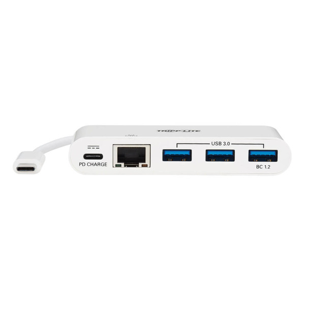 Tripp Lite 3-Port USB 3.1 Gen 1 Portable Hub, USB Type-C (USB-C) to (x3) USB-A, USB-C Charging Port & Gigabit Ethernet Port 037332193810 U460-003-3AG-C