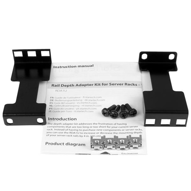 StarTech.com Rail Depth Adapter Kit for Server Racks - 1U 065030865432 RDA1U